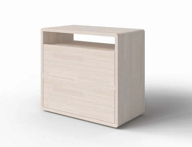 Белый комод Droom 2 - сосна (Масло-воск Беленый)