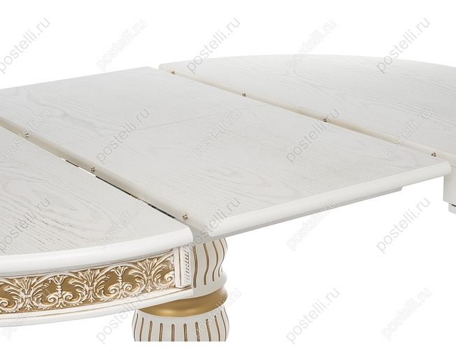 Обеденный стол Лорд молочный с золотой патиной (Арт. 406089)