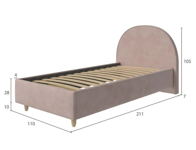 Детская односпальная кровать Candy, шоколадный бисквит