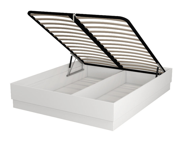 Белая кровать без изголовья с п/м